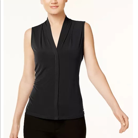 Calvin Klein Gathered V-Neck Sleeveless Top new with Tag Size XS. - Picture 1 of 3